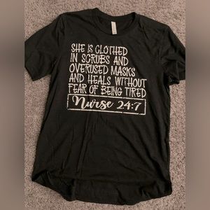 Bella Canvas Black Customized Nurse T-shirt; 2 available Size Small and Medium